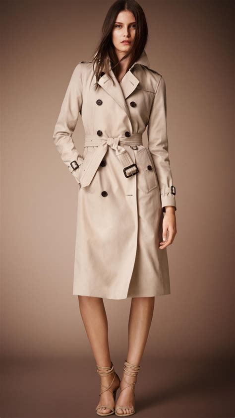 Kensington trench coat Burberry Beige size 32 FR in Cotton